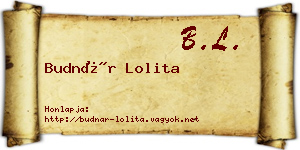 Budnár Lolita névjegykártya